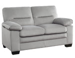 Keighly Gray Textured Fabric Loveseat