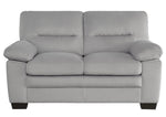 Keighly Gray Textured Fabric Loveseat