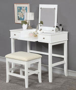 Kelis 3-Pc White Wood Vanity Set