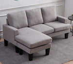 Kelly 2-Pc Light Gray Reversible Sectional Sofa