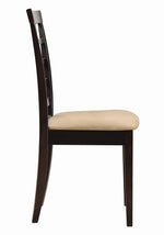 Kelso 2 Tan Fabric/Cappuccino Wood Side Chairs