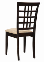 Kelso 2 Tan Fabric/Cappuccino Wood Side Chairs