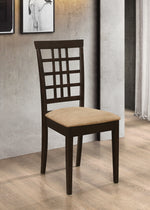 Kelso 2 Tan Fabric/Cappuccino Wood Side Chairs