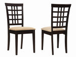 Kelso 3-Pc Cappuccino Wood/Tan Fabric Dining Table Set