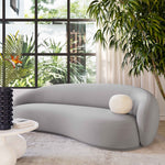 Kendall Modern Light Grey Velvet Sofa (Oversized)