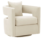 Kennedy Cream Velvet Swivel Accent Chair