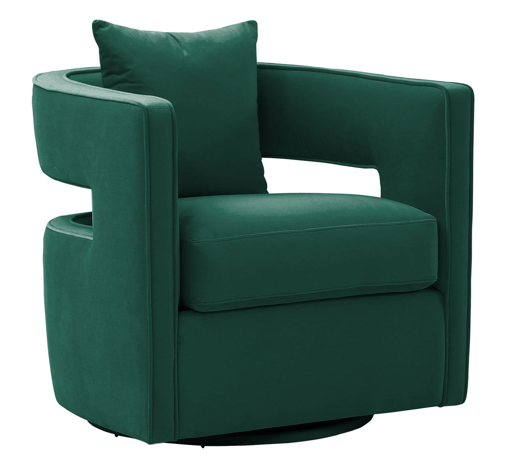 Kennedy Forest Green Velvet Swivel Accent Chair