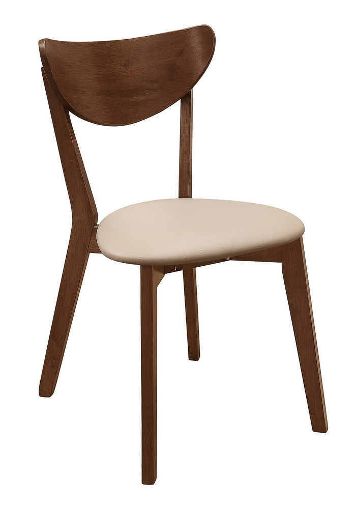 Kersey 2 Tan Leatherette/Chestnut Wood Side Chairs