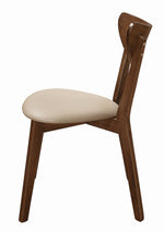 Kersey 2 Tan Leatherette/Chestnut Wood Side Chairs