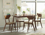 Kersey 2 Tan Leatherette/Chestnut Wood Side Chairs