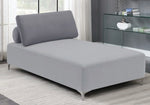 Khloe Modern Grey/Dark Grey Velvet Chaise