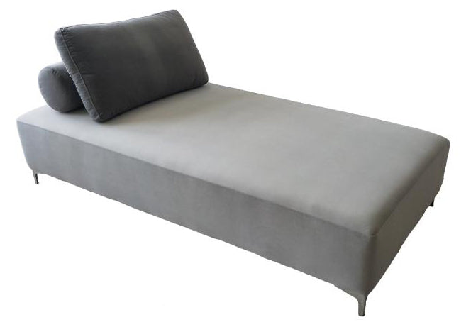 Khloe Modern Grey/Dark Grey Velvet Chaise