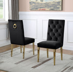 Killa 2 Black Velvet/Gold Metal Side Chairs