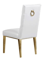 Killa 2 White Faux Leather/Gold Metal Side Chairs