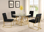 Kina 2 Black Velvet/Gold Metal Side Chairs