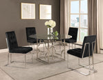 Kina 2 Black Velvet/Silver Metal Side Chairs