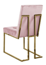 Kina 2 Pink Velvet/Gold Metal Side Chairs