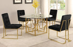 Kina 5-Pc Black & Gold 60" Dining Table Set