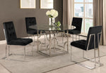 Kina 5-Pc Black & Silver 54" Dining Table Set