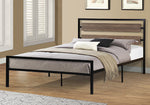 Krista Grayish Brown Wood/Black Metal Full Platform Bed