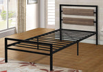 Krista Grayish Brown Wood/Black Metal Twin Platform Bed