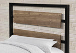 Krista Grayish Brown Wood/Black Metal Twin Platform Bed