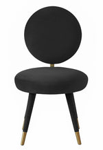 Kylie Glam Black Velvet Side Chair