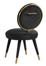 Kylie Glam Black Velvet Side Chair