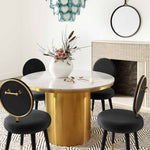 Kylie Glam Black Velvet Side Chair