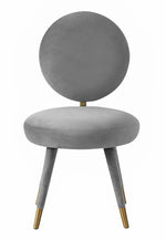 Kylie Glam Light Grey Velvet Side Chair