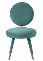 Kylie Glam Sea Blue Velvet Side Chair