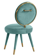 Kylie Glam Sea Blue Velvet Side Chair