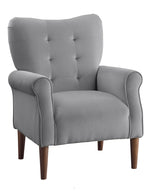 Kyrie Dark Gray Velvet Fabric Accent Chair