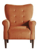 Kyrie Orange Velvet Fabric Accent Chair