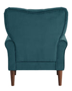 Kyrie Teal Velvet Fabric Accent Chair