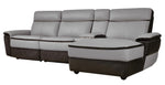 Laertes 4-Pc Gray Leather RAF Power Recliner Sectional