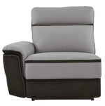 Laertes 5-Pc Gray Leather RAF Power Recliner Sectional