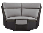 Laertes 5-Pc Gray Leather RAF Power Recliner Sectional