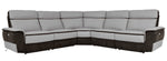 Laertes 5Pc Gray Leather Power Recliner Sectional Sofa