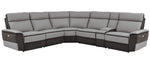 Laertes 6Pc Gray Leather Power Recliner Sectional Sofa