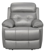 Lambent Gray Leather Manual Recliner