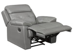 Lambent Gray Leather Manual Recliner