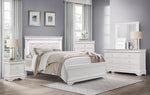 Lana White Wood/Faux Leather Cal King Bed with LED