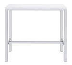 Landry 5-Pc White High Gloss/Chrome Bar Table Set