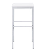 Landry 5-Pc White High Gloss/Chrome Bar Table Set