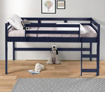 Lara Navy Blue Wood Twin Loft Bed