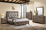 Larissa Natural Tone Wood Cal King Bed w/ LED