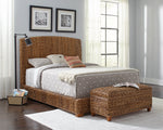 Laughton Amber Banana Leaf Cal King Panel Bed (Oversized)