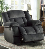 Laurelton Charcoal Fabric Manual Glider Recliner