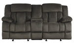 Laurelton Chocolate Fabric Loveseat with Console